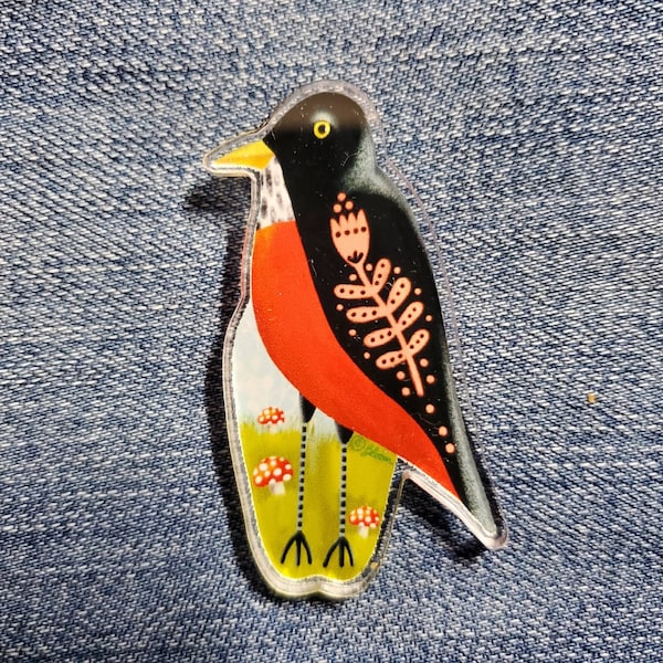 Robin Acrylic Scatter Pin by Sharon Bloom Designs