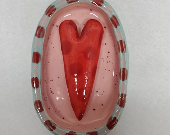 Ceramic Wall Sculpture Heart Vignette Valentine Sweetheart House Jewelry By Sharon Bloom Designs