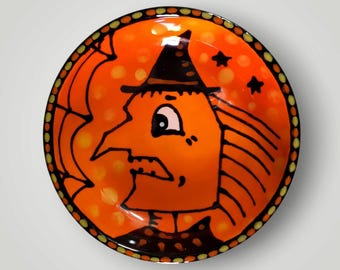 Halloween Ceramic Witch Mini Dish by Sharon Bloom Designs