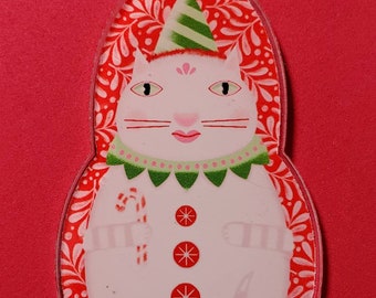 Acrylic Christmas Cat Ornament From Sharon Bloom Designs