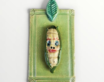 Ceramic Corn Cob Wall Plaque Tile House Jewelry By Sharon Bloom Designs