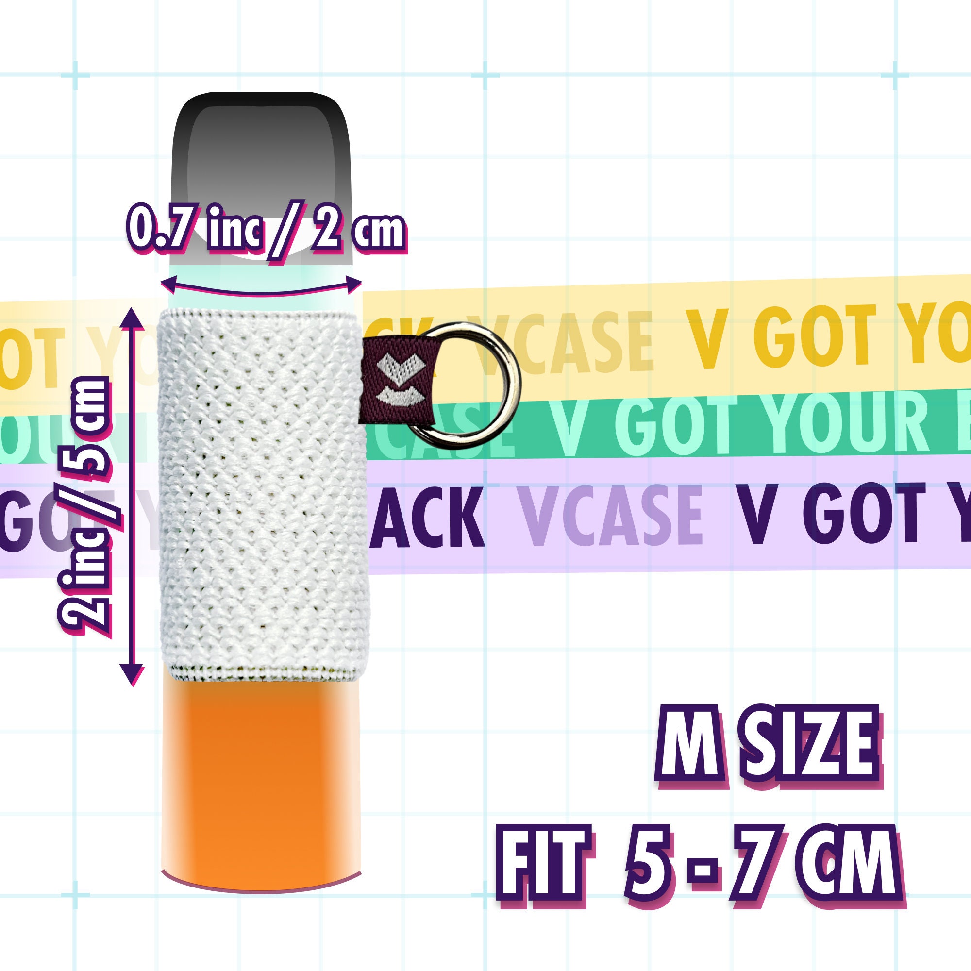 VCASE Vape Holder With Lanyard, Comfortable Design for E Cigarette, Perfect  Fit, Strong Vape Lanyard, High-strength Elastic, White