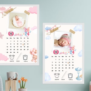 Gepersonaliseerde geboorteprint kunst aan de muur, pasgeboren fotoprint, geboortestatistieken print, babynaam poster, gepersonaliseerd pasgeboren cadeau, kinderkamer decor
