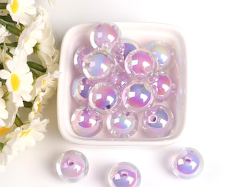 Shiny purple round beads, acrylic beads in beads, handmade beading, bead wholesale supply, jewelry accessories.  AB112