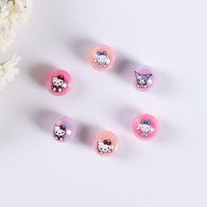Cartoon Animal Acrylic Cat Loose Beads, Kawaii Colorful Beads, Candy Color Gloss, key chain Accessories, DIY Supplies.  AB036