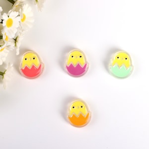 Chicken Beads, Kawaii Egg Beads, Eggshell Bead, Children's Necklace Craft Beads, Kids' Fun Bead, Key Chain Bead, DIY Supplies. AB091