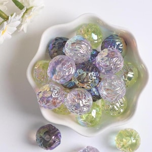 Dream Glacier Starry Wave Beads, Acrylic Round Beads, Sparkle Beads, Transparent Color Beads, Jewelry Accessories, DIY Supplies. AB006