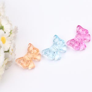 Colorful bow beads, Ribbon knot beads, cute acrylic bead accessories, handmade craft beads supply, beads for girls, handmade beading. AB409