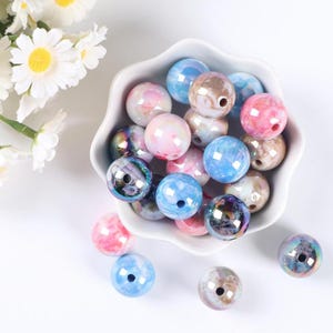 16 mm Colorful Gradient Beads, Round Acrylic Bead, Acrylic Spacers, DIY Jewelry, Kid&#39;s Crafts, Bulk Colorful Beads.  AB043