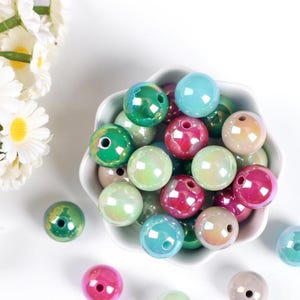 16 mm Round Gumball Bubblegum Bead,Chunky Beads, Opaque Acrylic Beads, Necklace Beads, Candy Beads, Bead Accessories. AB045