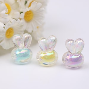 Belles perles lapin, perles lapin, perles faites main, accessoires de perles, perles lapin ester, perles amusantes, bracelets DIY. AB394