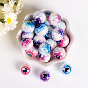 Halloween Horror Eye Beads, Bloody Eye Ball Halloween Beads For Jewelry Pens Phone Strap Making,   Blood Evil Eye Bead, DIY Supplies. A0030