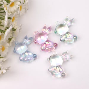 Perles de lapin, perles de lapin de Pâques pour enfants, perles d&#39;animaux mignons, accessoires de perles d&#39;artisanat, perles faites main, accessoires de bijoux.  AB177