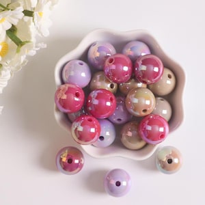 Bubblegum Loose Beads, Multi Color, Round Acrylic Beads, Charm Bead for Keychain, Loose Beads For Jewelry Making DIY Finding. AB011