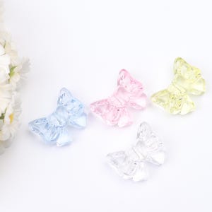 Colorful bow beads, Ribbon knot beads, cute acrylic bead accessories, handmade craft beads supply, beads for girls, handmade beading. AB408