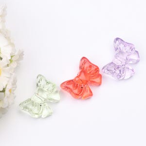 Colorful bow beads, Ribbon knot beads, cute acrylic bead accessories, handmade craft beads supply, beads for girls, handmade beading. AB410