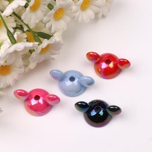 Mouse hat beads, cute mouse beads, beads for kids, cartoon animal beads, bead accessories for children, handmade beading.  AB193