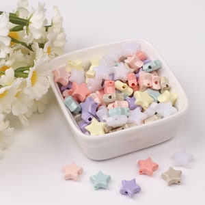 Cream star beads, mini star bulk beads, random mix and match beads, handmade beading, beading material, beads wholesale.  AB264