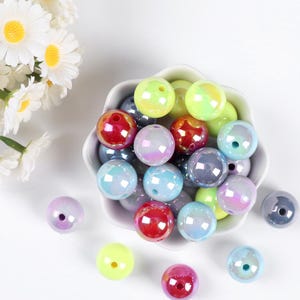 16 mm Round Gumball Bubblegum Bead, Round Acrylic Beads for Jewelry Bracelets Necklace DIY Pen Making, Acrylic Loose Beads. AB044