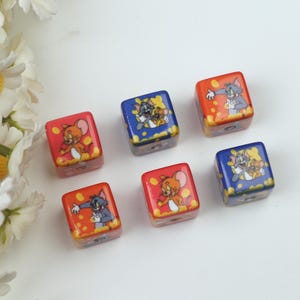Mouse and cat cubic beads, mouse beads, cat beads, beads for kids, cartoon animal beads, DIY bead accessories for children.  AB156