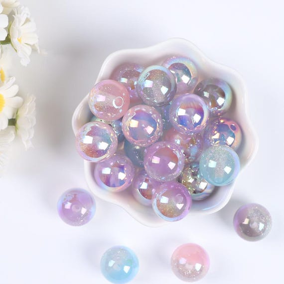 16 mm Colorful Acrylic Bead, Transparent Acrylic bead, Acrylic Spacers, Jewelry Accessories, Jewelry Making, DIY Supplies.  AB034