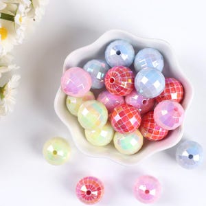 16mm Gumball Beads Bulk for DIY Pen, UV Faceted Beads, Acrylic Bead, Bulk Colorful Beads,  Loose Bubblegum Beads, Crafting Supplies.  AB029