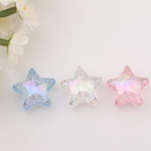 キャンディーカラーの五芒星ビーズ、カラフルなクリアビーズ、アクリルスタービーズアクセサリー、ブレスレットビーズ、ビーズDIY、アクリルジュエリー。AB440