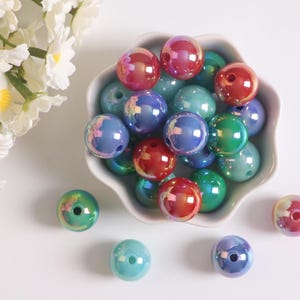 16 mm Round Gumball Bubblegum Bead, Round Acrylic Beads for Jewelry Bracelets Necklace DIY Pen Making, Acrylic Loose Beads. AB012