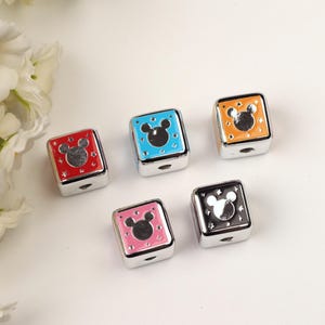 Cute cartoon mouse cubic beads, mouse beads, beads for kids, cartoon animal beads, bead accessories for children.  AB155