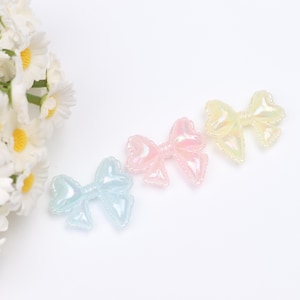 Colorful bowknot beads, Ribbon knot charms, acrylic bead accessories, handmade craft beads supply, beads for girls, handmade beading. AB397