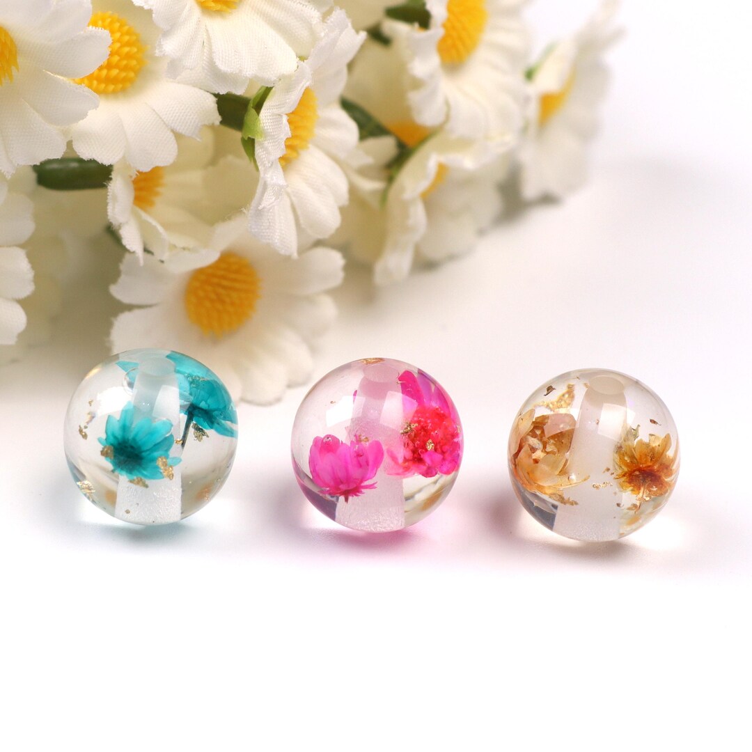 Spring Bead 16MM Spring Flower Beads, Delicate Dried Flower, Artistic Floating ...
