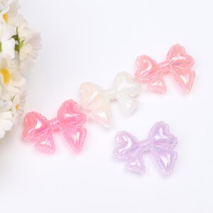 Colorful bowknot beads, Ribbon knot charms, acrylic bead accessories, handmade craft beads supply, beads for girls, handmade beading. AB396