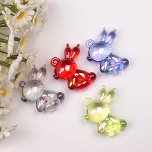 Perles de lapin de Pâques, perles de lapin pour enfants, perles d&#39;animaux mignons, accessoires de perles d&#39;artisanat, perles faites main, accessoires de bijoux.  AB176