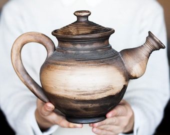 30oz Ethnic teapot Pottery tea pot Ceramic teapot Tea kettle Stoneware teapot New home gift Christmas gift Grand parents gift Birthday gift