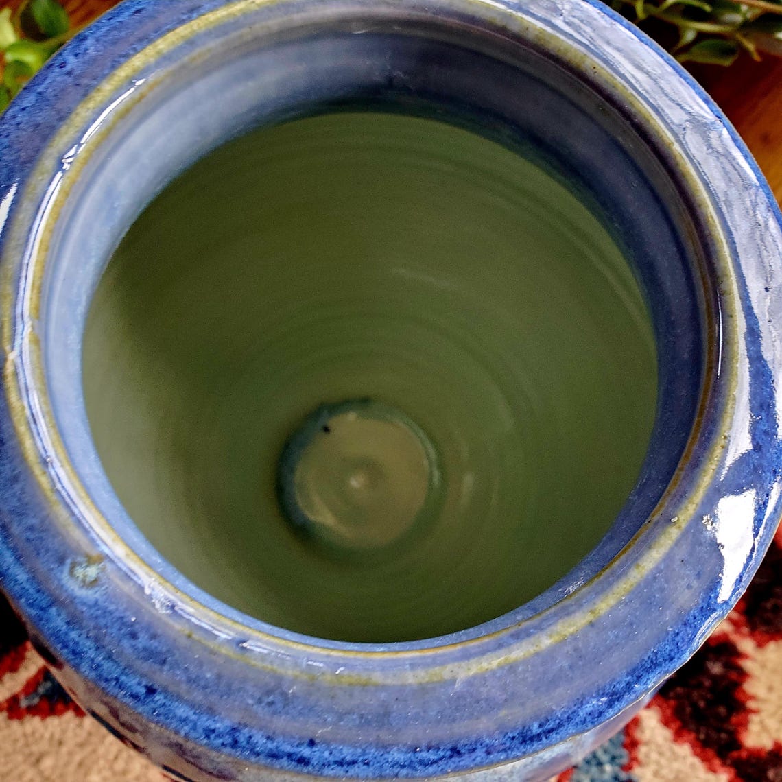 Wheel Thrown Stoneware Vase: Vibrant Blue Glaze Pottery - Etsy