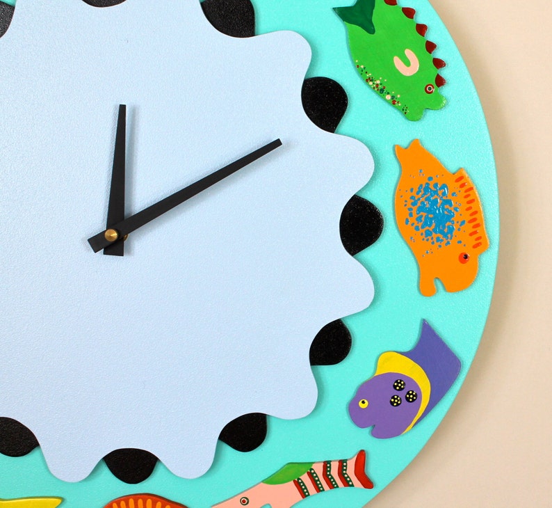 Original Fish Clock, Round Nautical Wall Clock, Handmade Original by ...