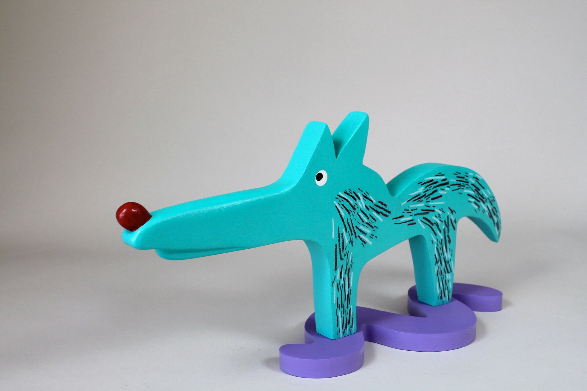 Handmade Original Sculptural Charm, Nosey the Spirit Dog, Figural