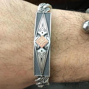 Sterling Silver Bracelet Mens Vintage, Vintage Silver Cuban Link Bracelet, Wide Cuban Link Bracelet,Heavy Silver Link Bracelet