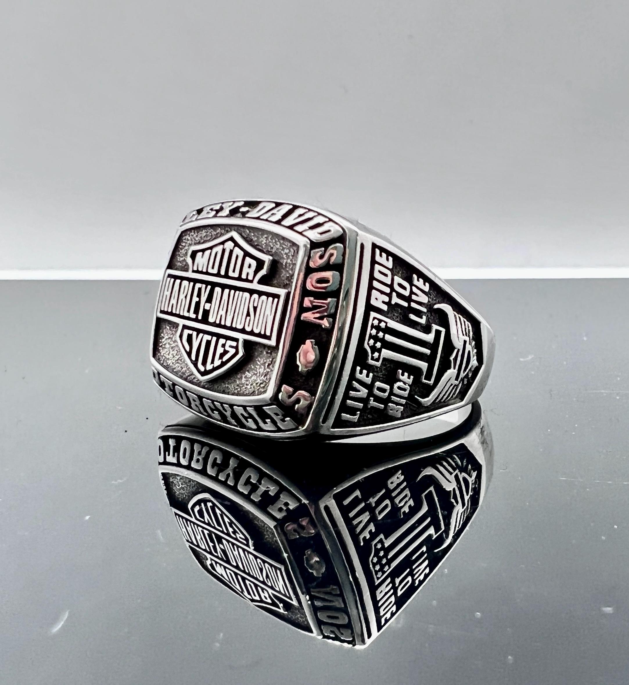 Harley-Davidson リング Unisex Harley Davidson Rolling Thunder Spinner Wedding Ring
