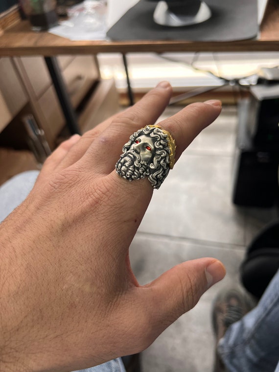 Handmade Sterling Silver Zeus Ring: Greek Mythology Jewelry