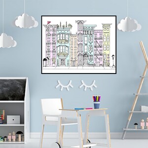 Brownstone Neighborhood, Digital Download Print image 3