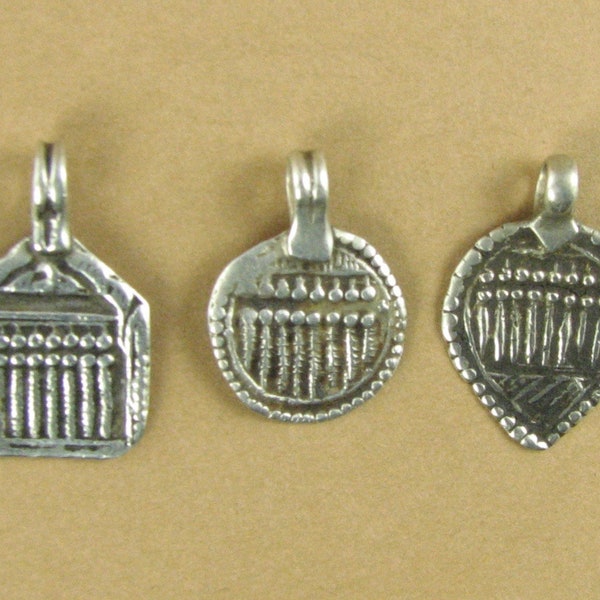 Old /antique Indian Tribal pendant. Protection Amulet. 7 sisters. Fine silver