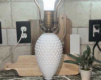 Milk Glass Hobnail Lamp