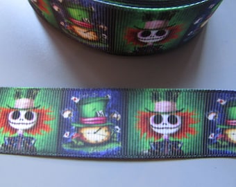 Alice /" We/'re all mad here/" Grosgrain Ribbon 3.7cm x 1 Metre Sewing//Crafts//Cake