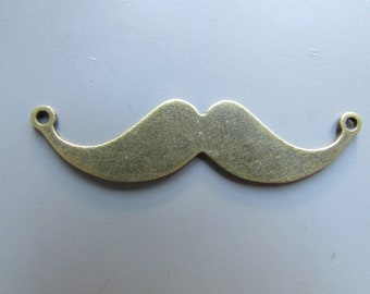 1 x Neon Bright Colour Mustache Charm Pendant Metal Enamel Necklace Making
