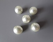 Metal Shank Pearl Domed Buttons X 5 for crafts costume bridal wedding dress