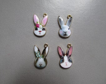 Bunny Rabbit Enamel Jewellery Charm