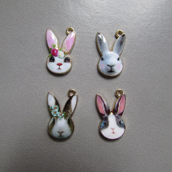 Bunny Rabbit Enamel Jewellery Charm