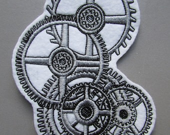 Steampunk Cogs and GearsEmbroidered  Sew on Applique Patch
