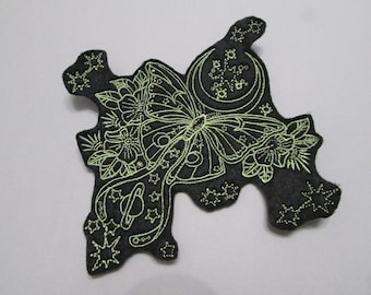 Luna Moth Embroidered  Sew on Applique Patch